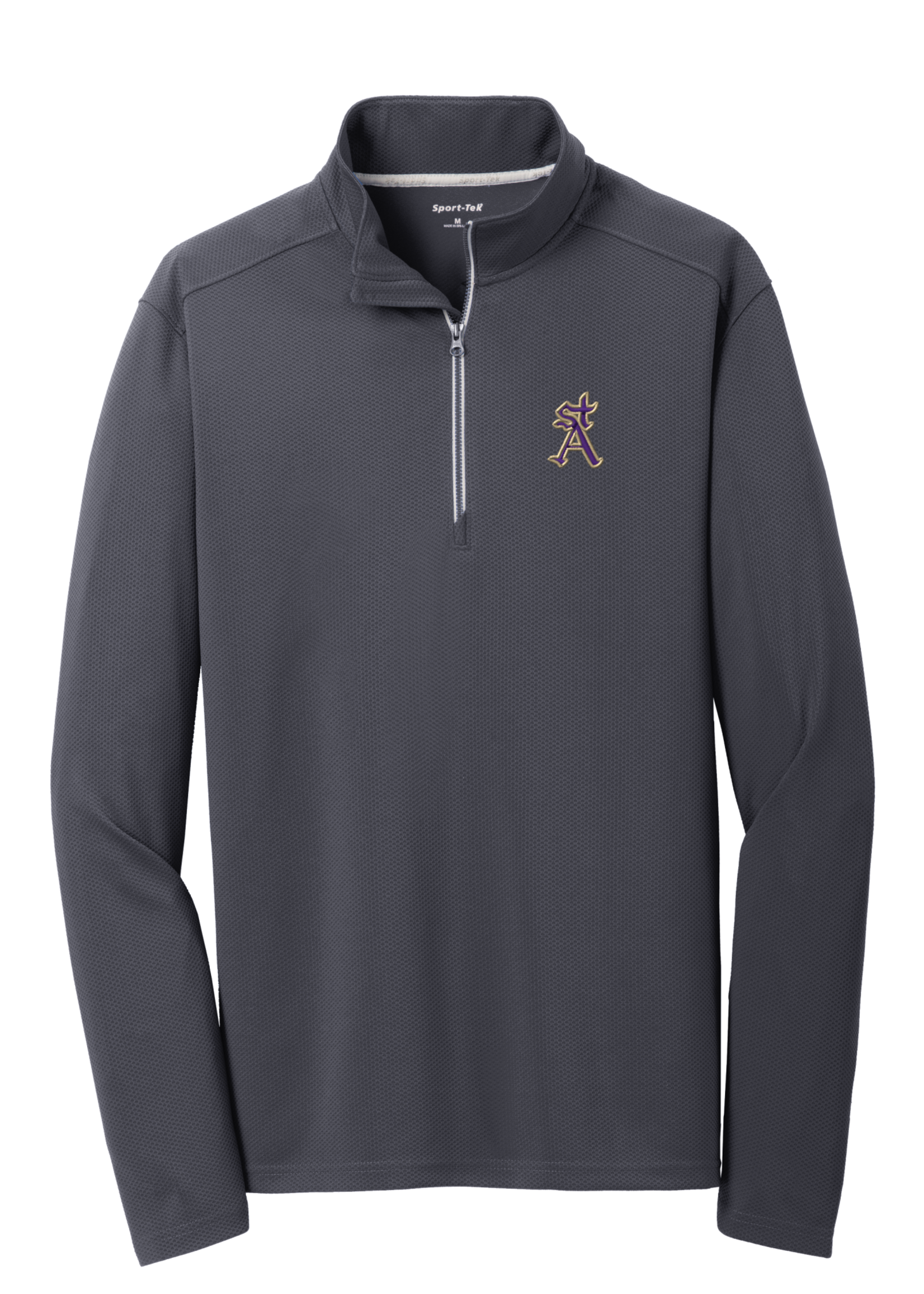 SAHS Sport-Wick Textured Iron Grey 1/4-Zip Pullover