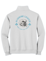 OLP White  1/4-Zip Sweatshirt with Cadet Collar Academic League Club