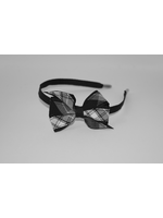 Mini Monarch Bow on covered Headband PKN