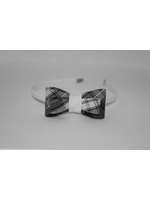 Double Tailored Ponytail Bow on Headband PKN WHT