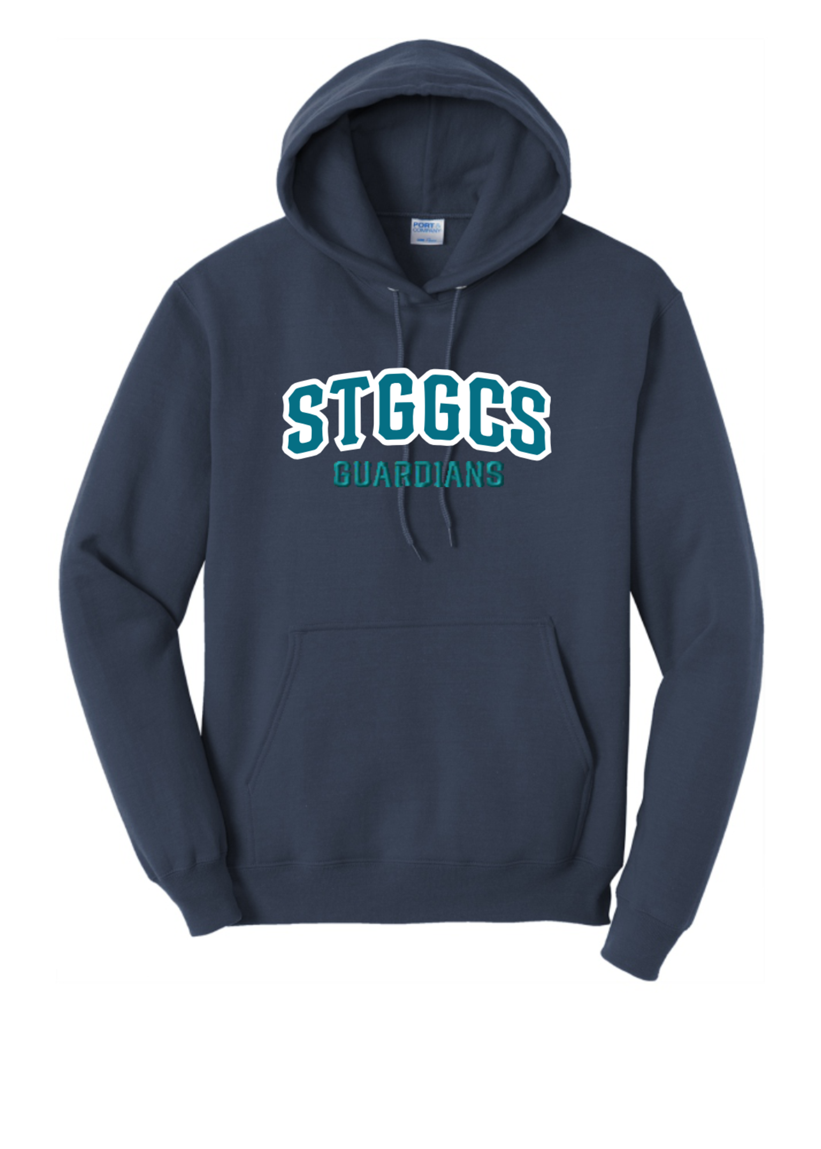 STGGCS Navy Pullover Hoodie w/Twill Applique