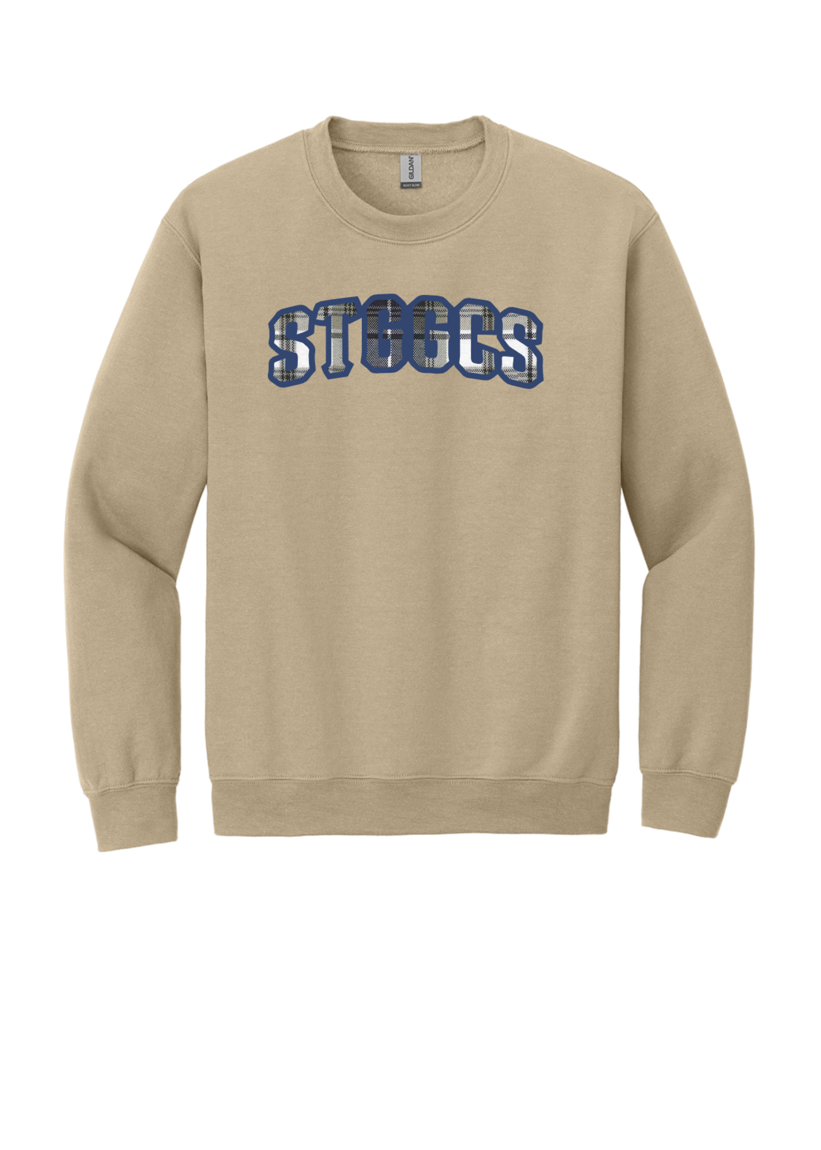 STGGCS Sand Crewneck Sweatshirt w/Plaid Applique