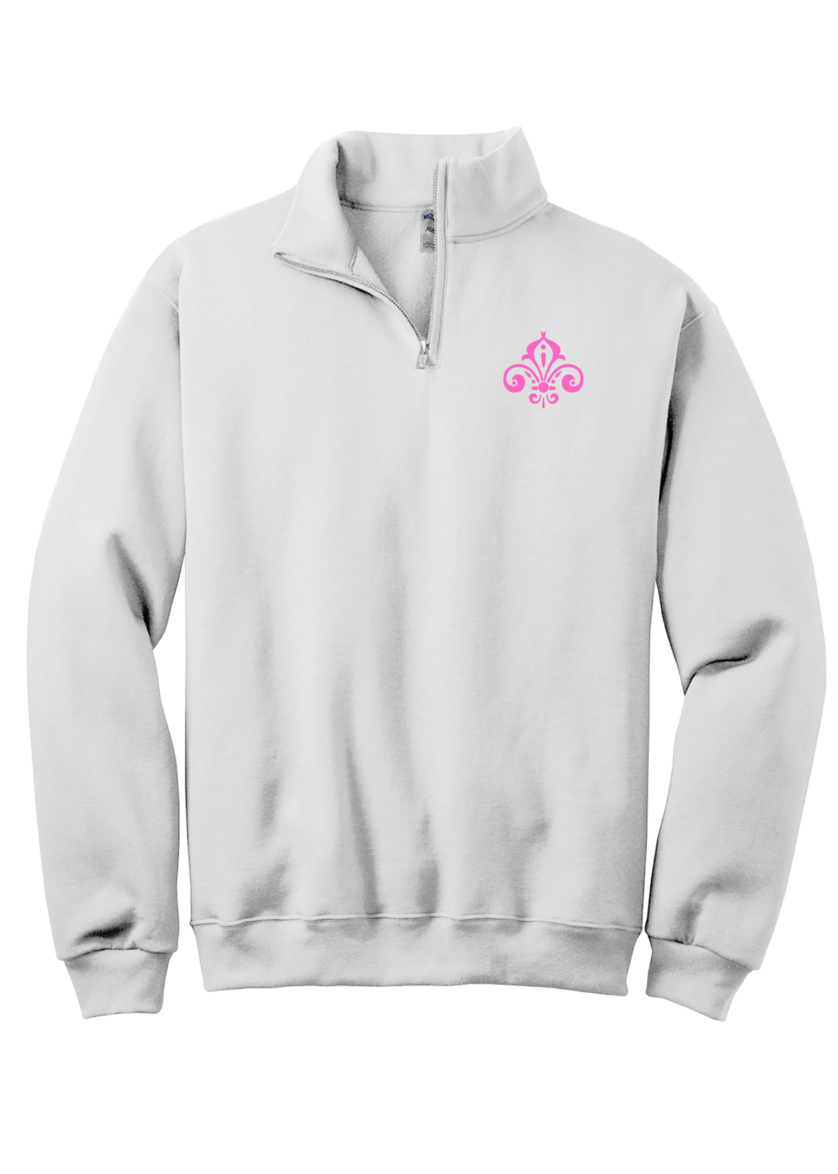 OLP White 1/4-Zip Sweatshirt with Cadet Collar Chess Club
