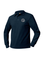 Stella Long Sleeve Dk Navy Pique Polo (TK & 7th Grade Only)