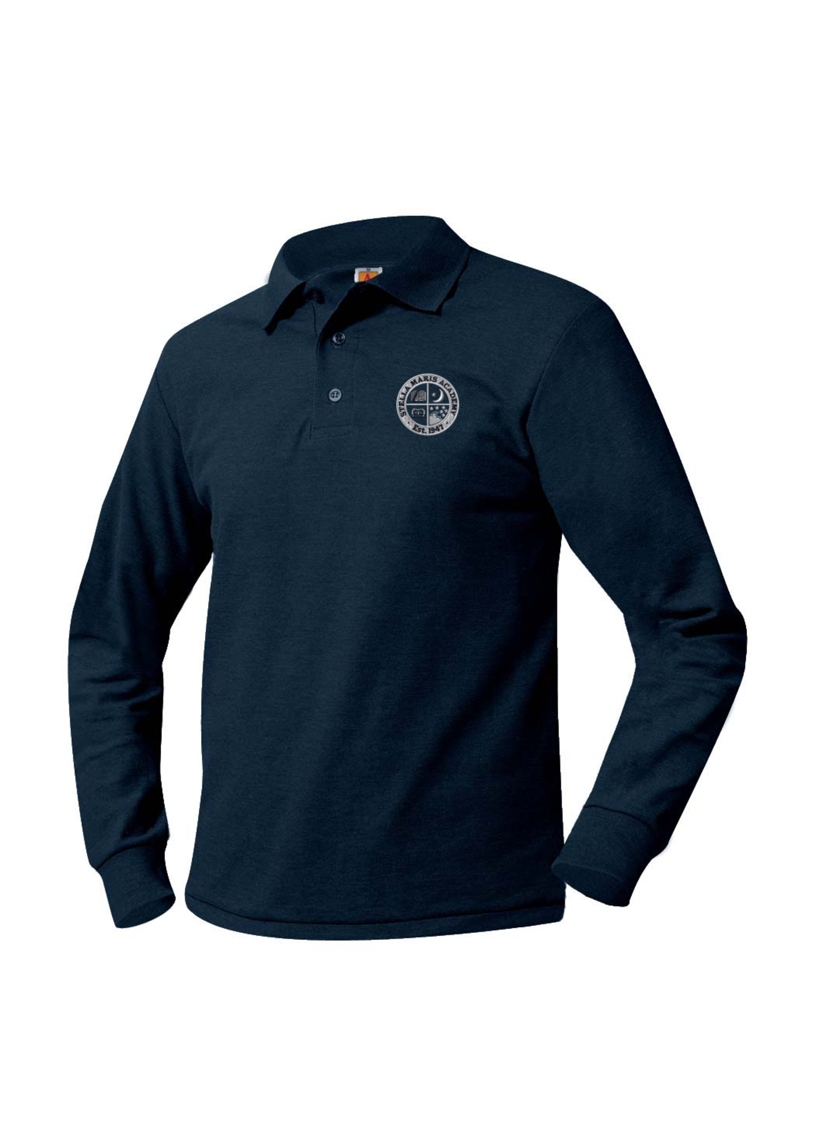 Stella Long Sleeve Dk Navy Pique Polo (TK & 7th Grade Only)