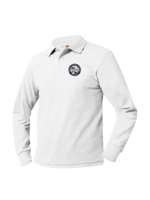 Stella Long Sleeve White Pique Polo (K-6th Grade Only)