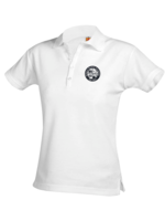 Stella White Female Short Sleeve Polo Pique (K-6th Grade Only)