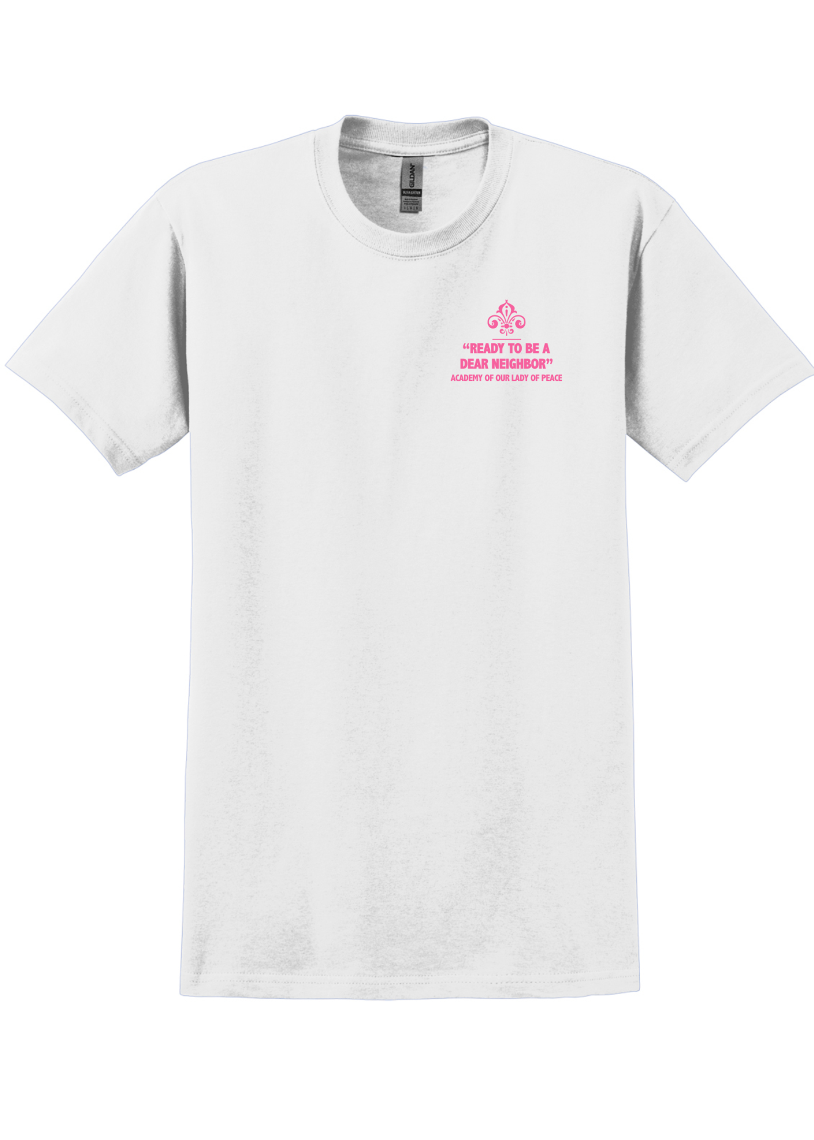 OLP Ladies White Cotton Crew Neck Tee Dear Neighbor Club
