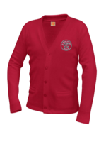 SRLS Red Cardigan V-neck with pocket