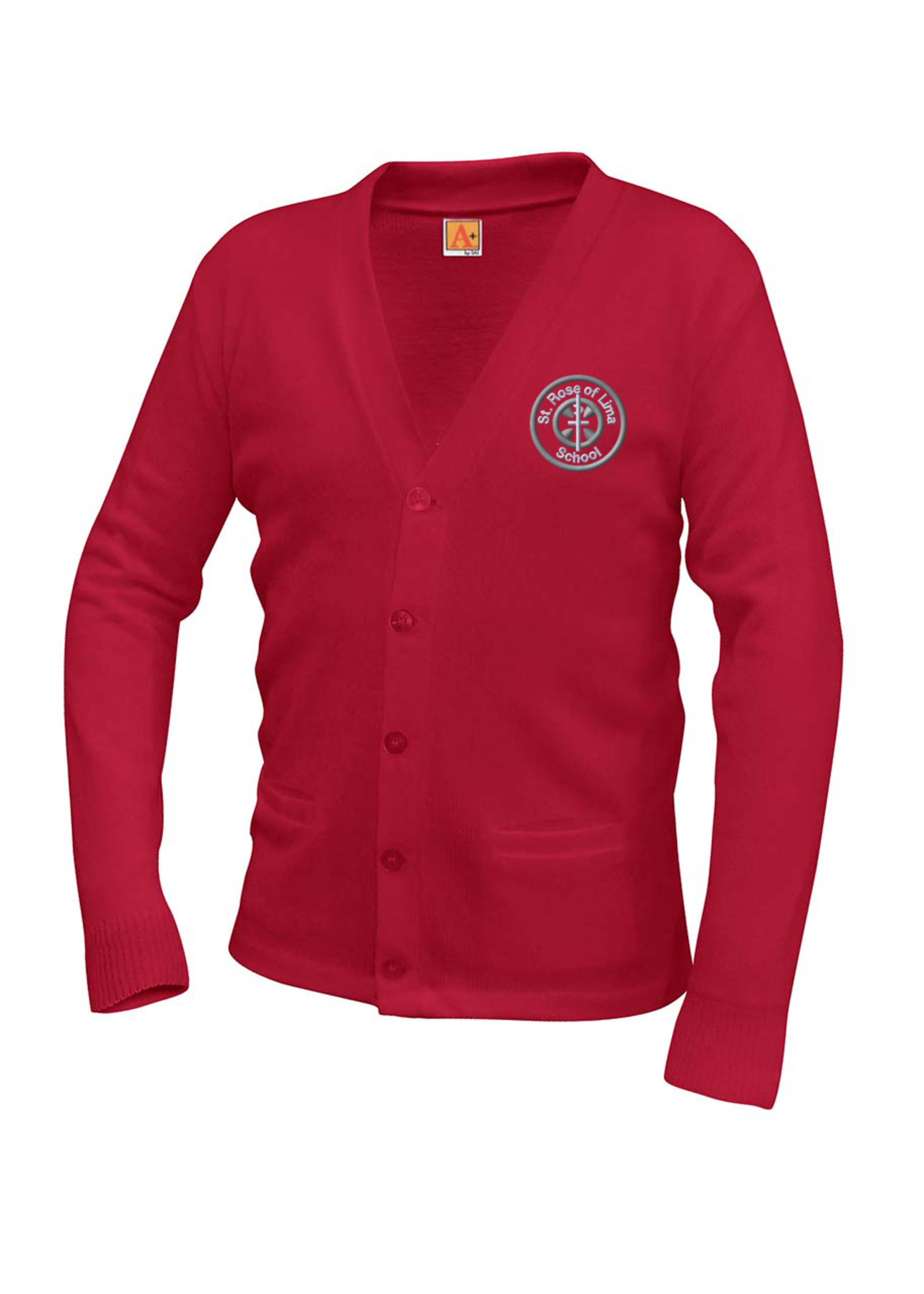 SRLS Red Cardigan V-neck with pocket