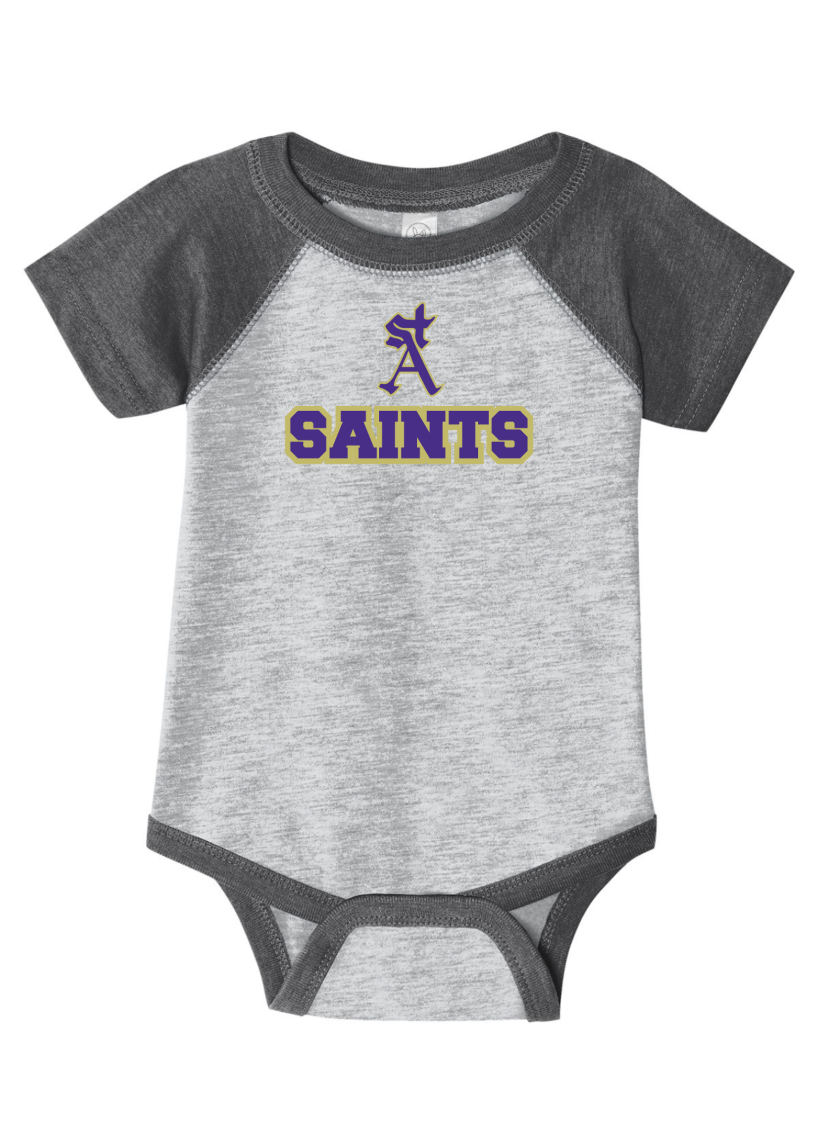 SAHS Infant Ash/Black Baseball Fine Jersey Bodysuit