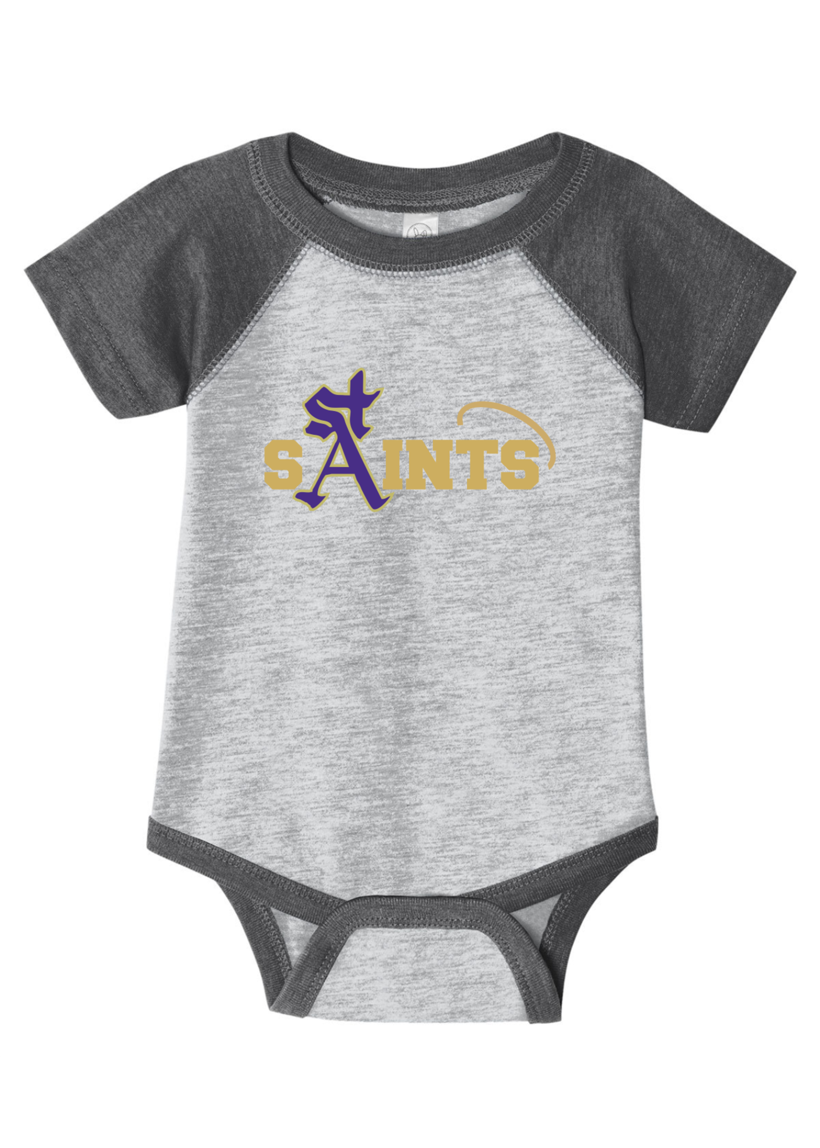 SAHS Infant Ash/Black Baseball Fine Jersey Bodysuit