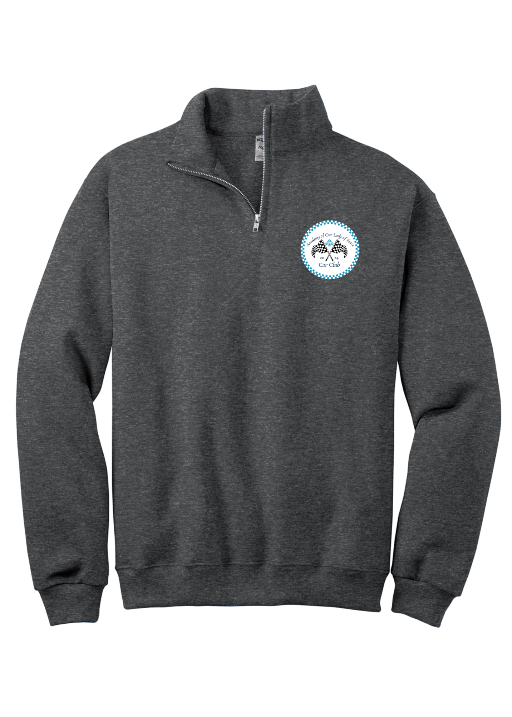 OLP Bl. Heather 1/4-Zip Sweatshirt with Cadet Collar Car Club