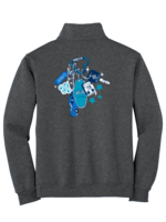 OLP Bl. Heather 1/4-Zip Sweatshirt with Cadet Collar Car Club