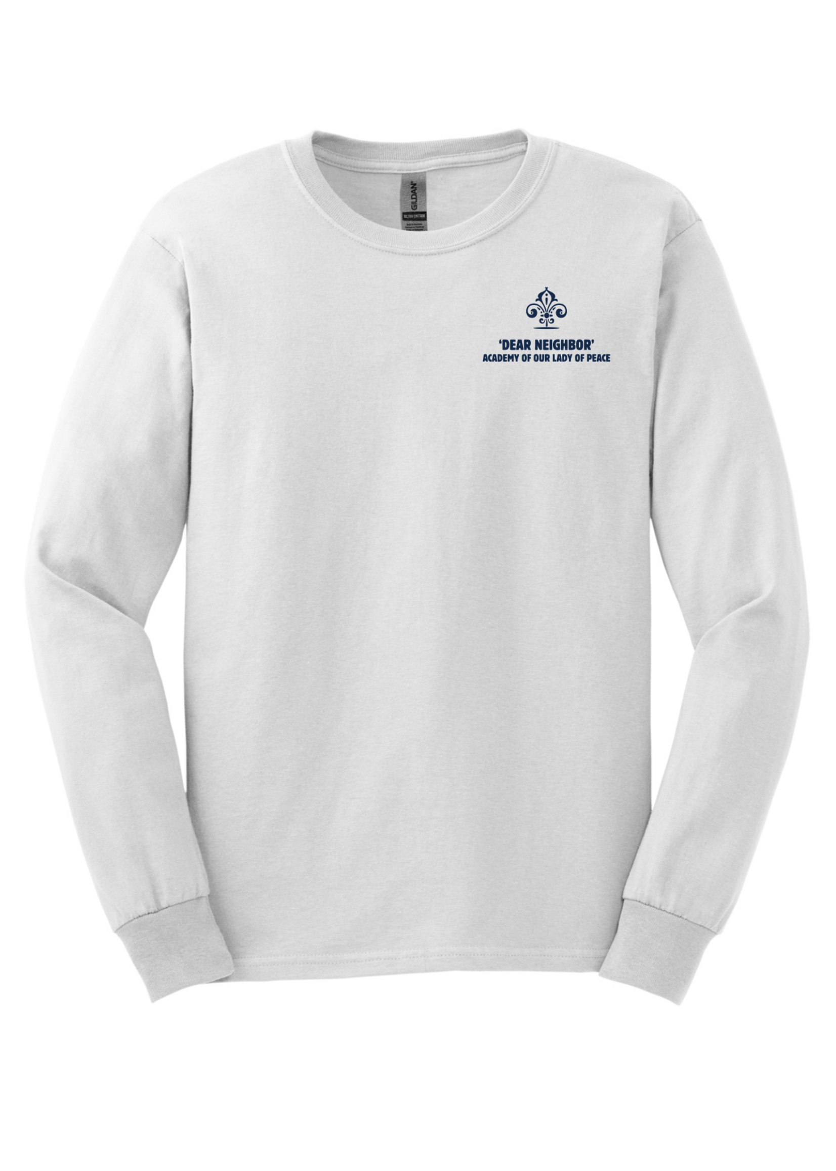 OLP White Long Sleeve Crew Neck T-Shirt Dear Neighbor Class