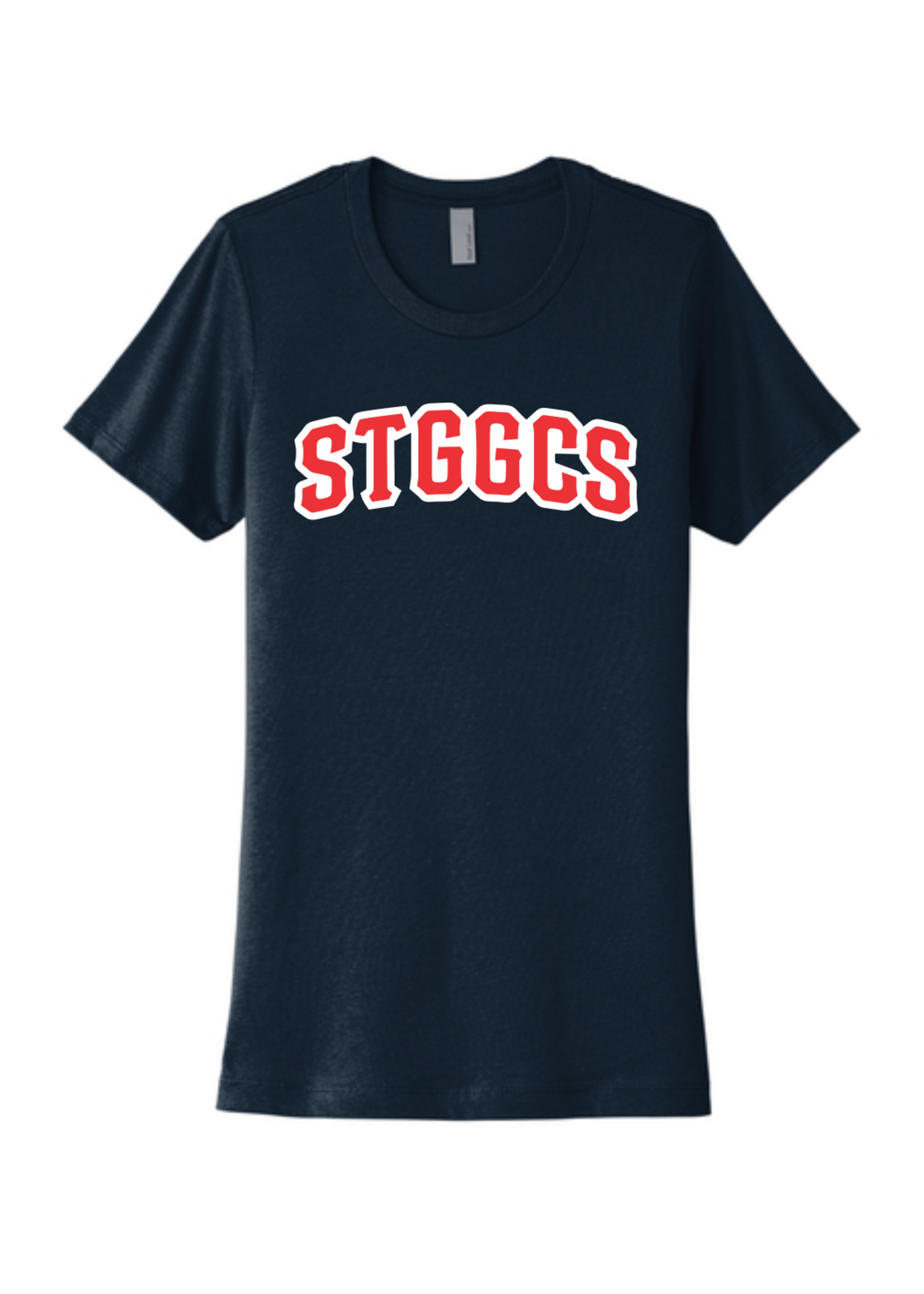 STGGCS Next Level Navy Women's Cotton Tee with Patriotic Screen