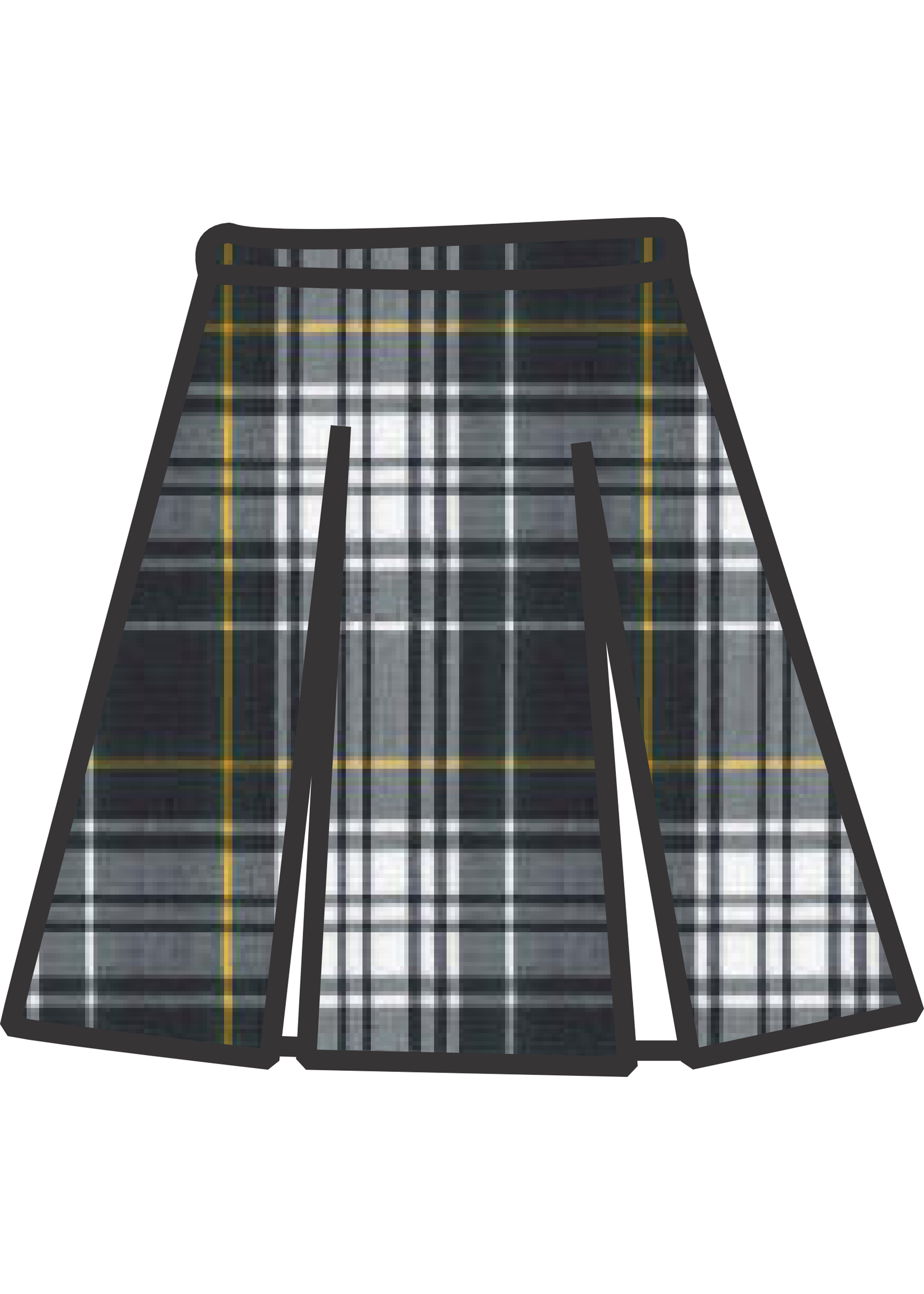 Plaid 4 Pleat Skirt P45