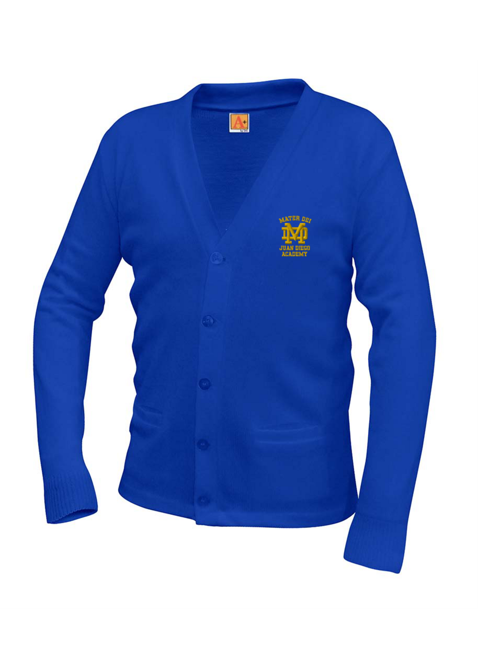 MDC Charcoal V-neck cardigan sweater with pockets - Grade 6-8 only