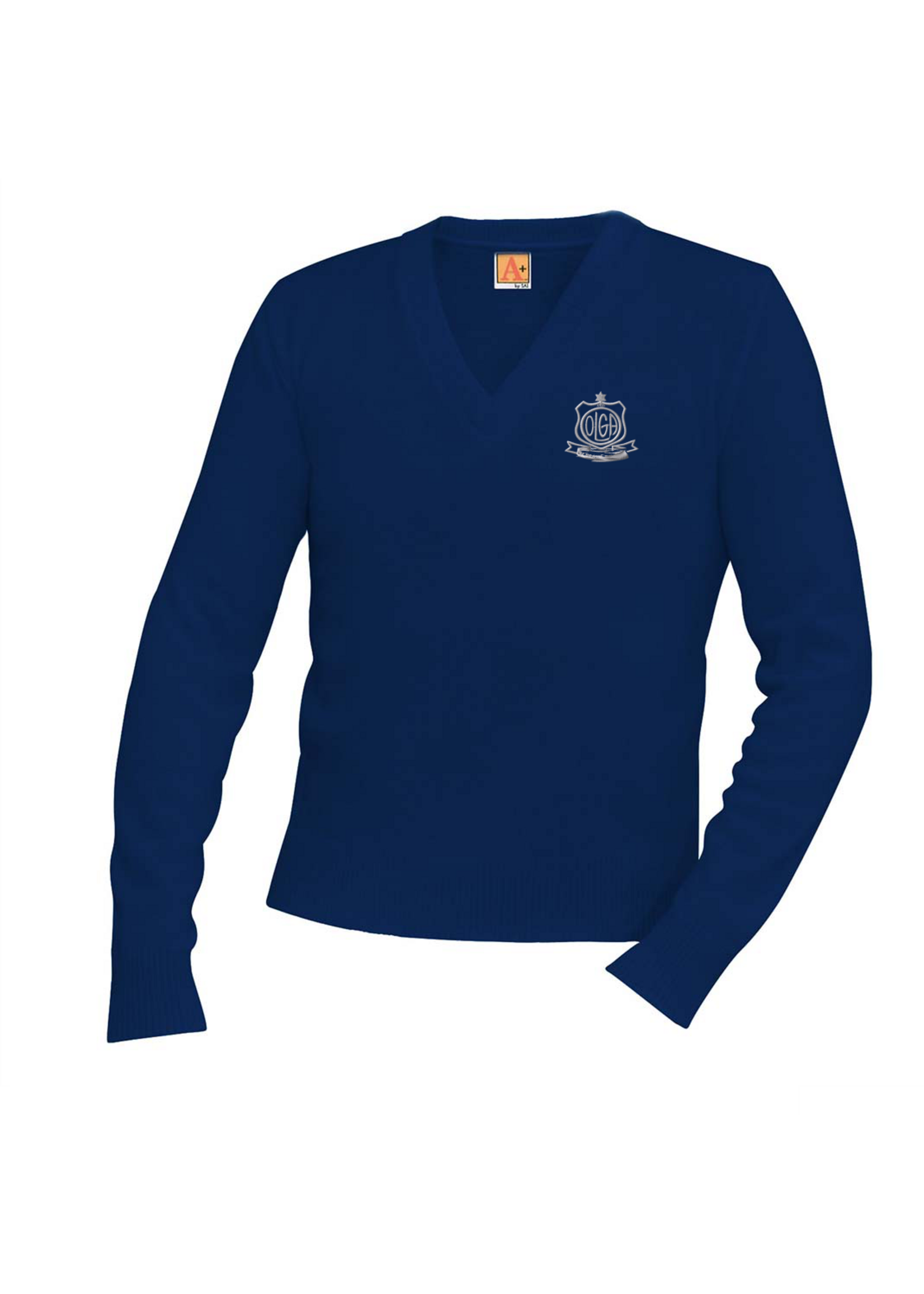 OLGA Navy V-neck Pullover sweater