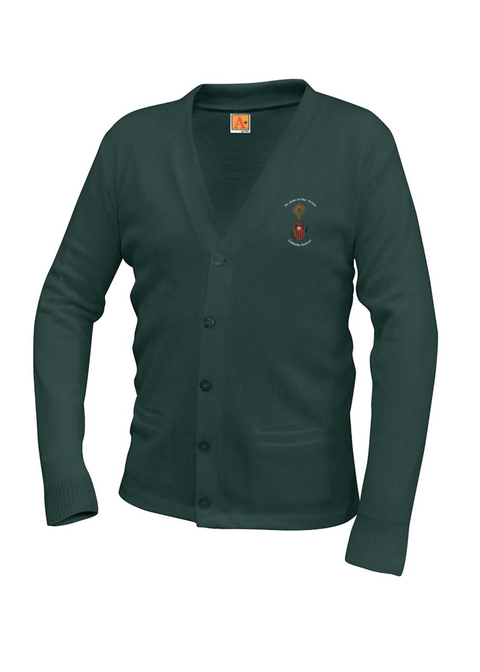 SJC Forest V-neck cardigan sweater with pockets