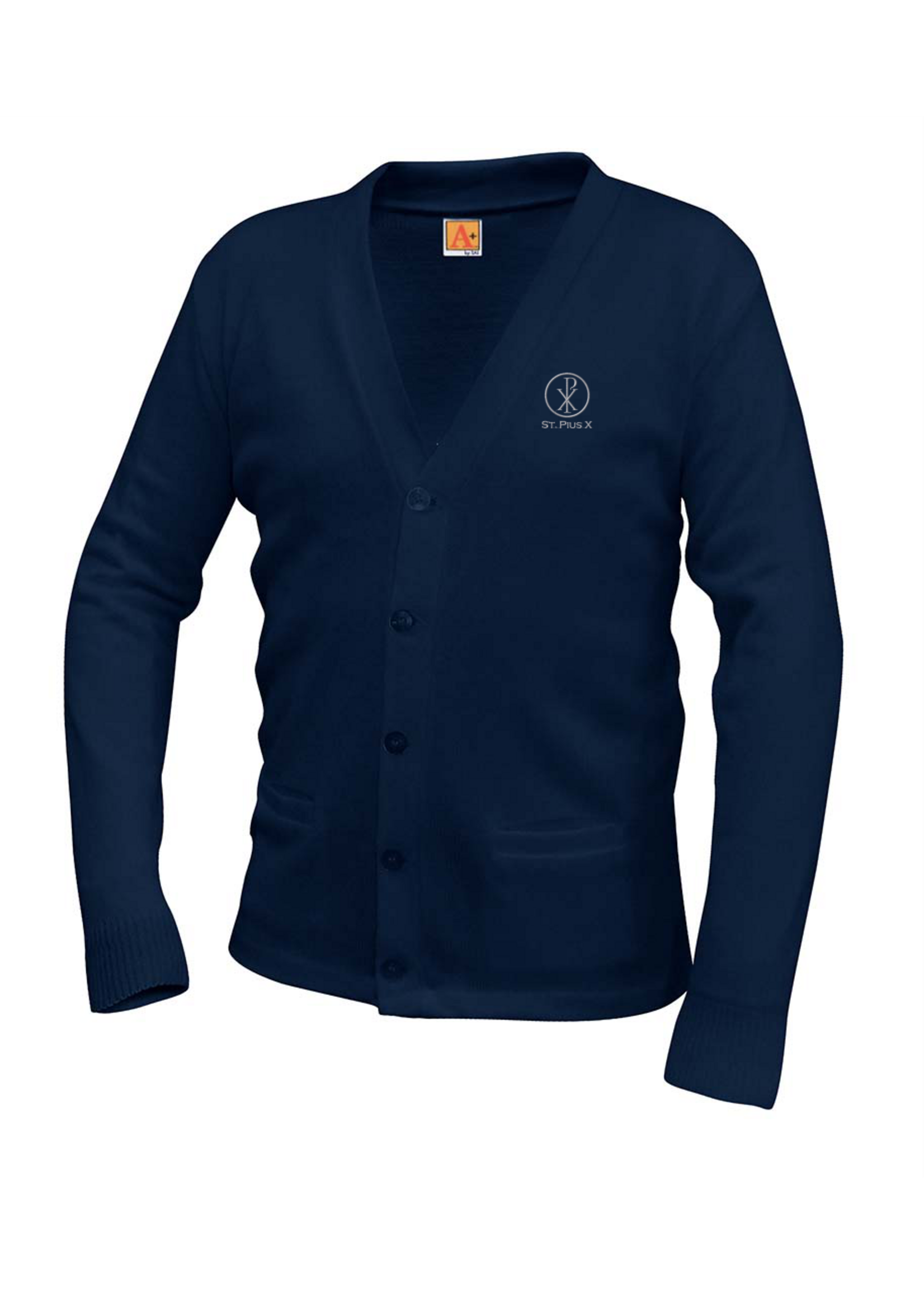 SPX Navy V-neck cardigan sweater with pockets