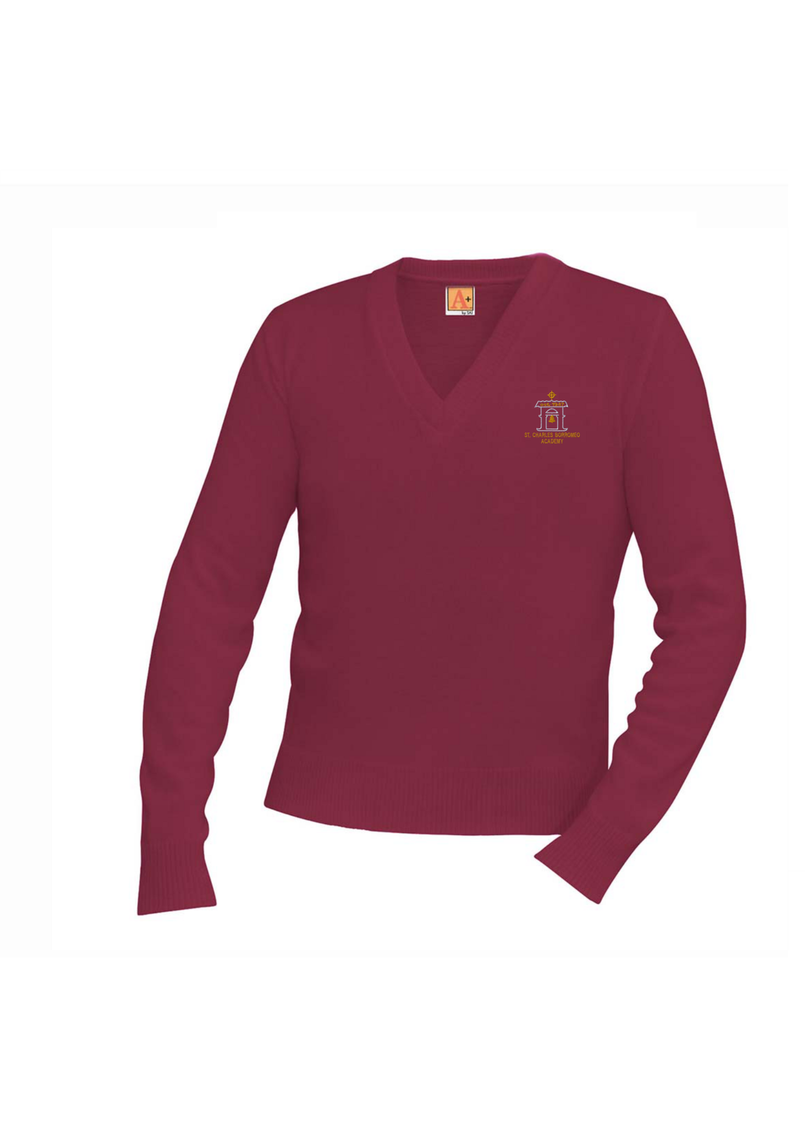 SCBA Wine V-neck Pullover sweater