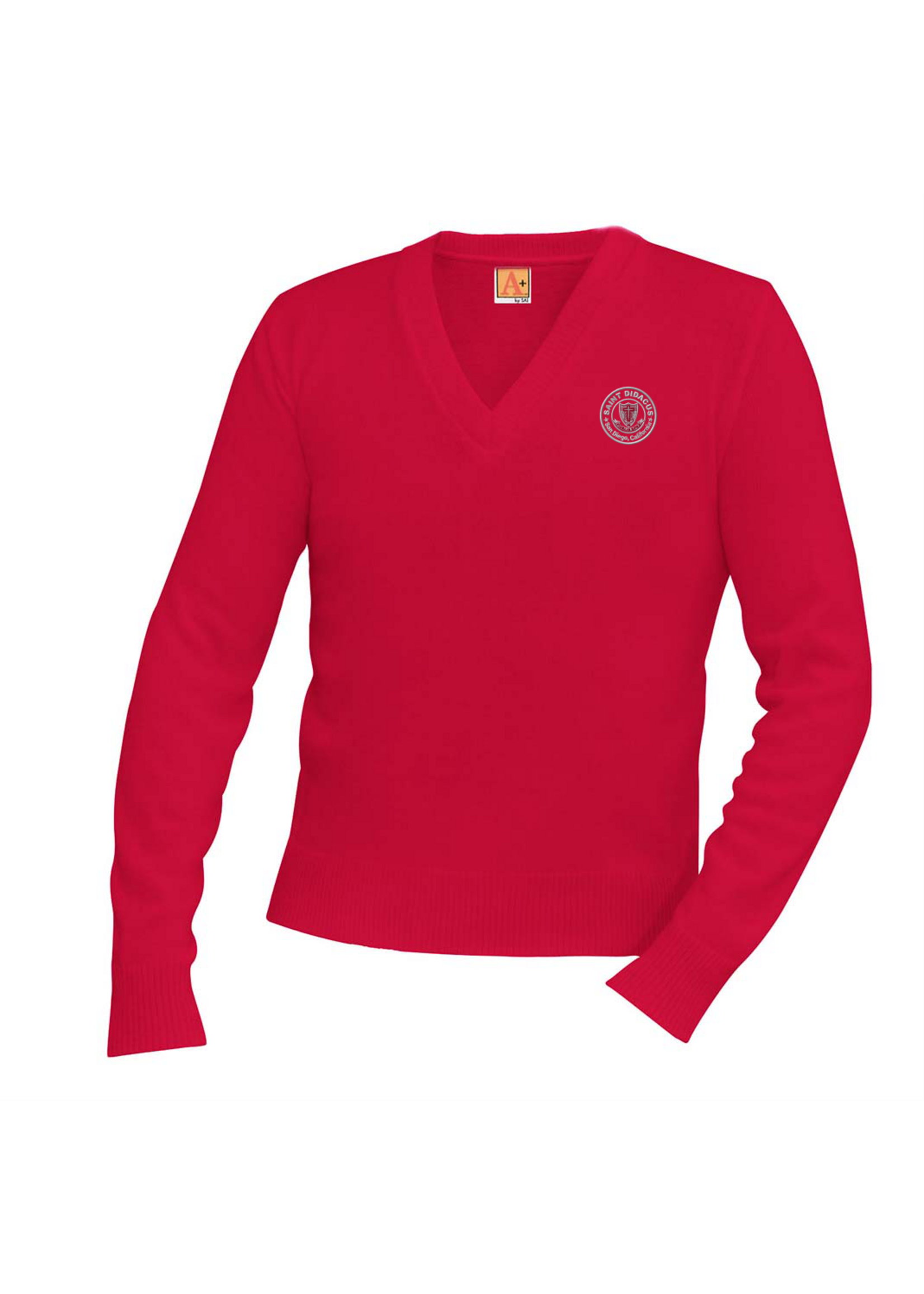 SDPS Red V-neck Pullover sweater K-6