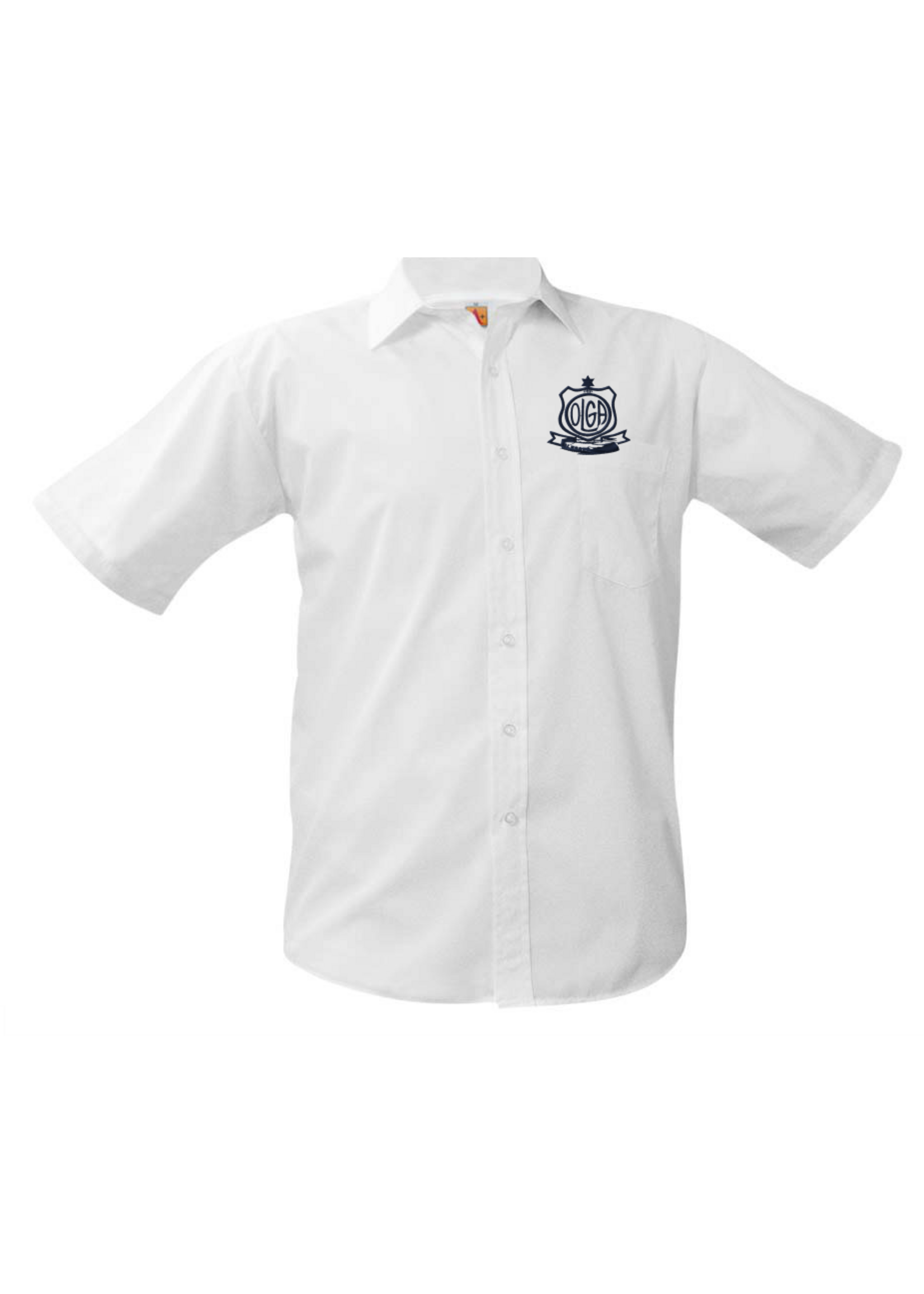 OLGA White Sort Sleeve Broadcloth Shirt