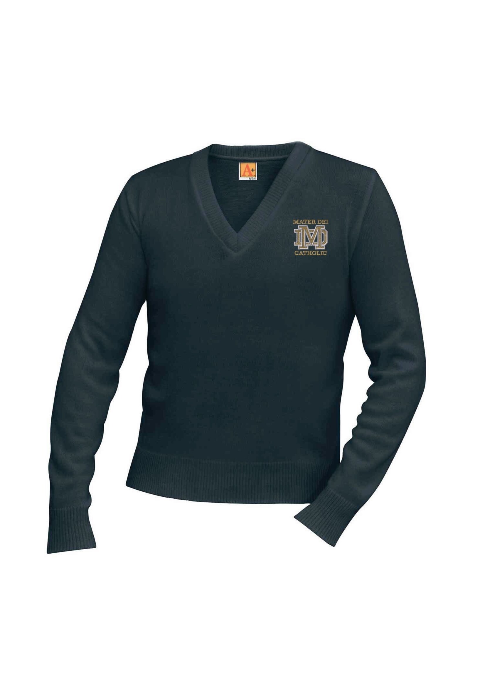 MDC Charcoal V-Neck Pullover Sweater - Grades 6-8 only