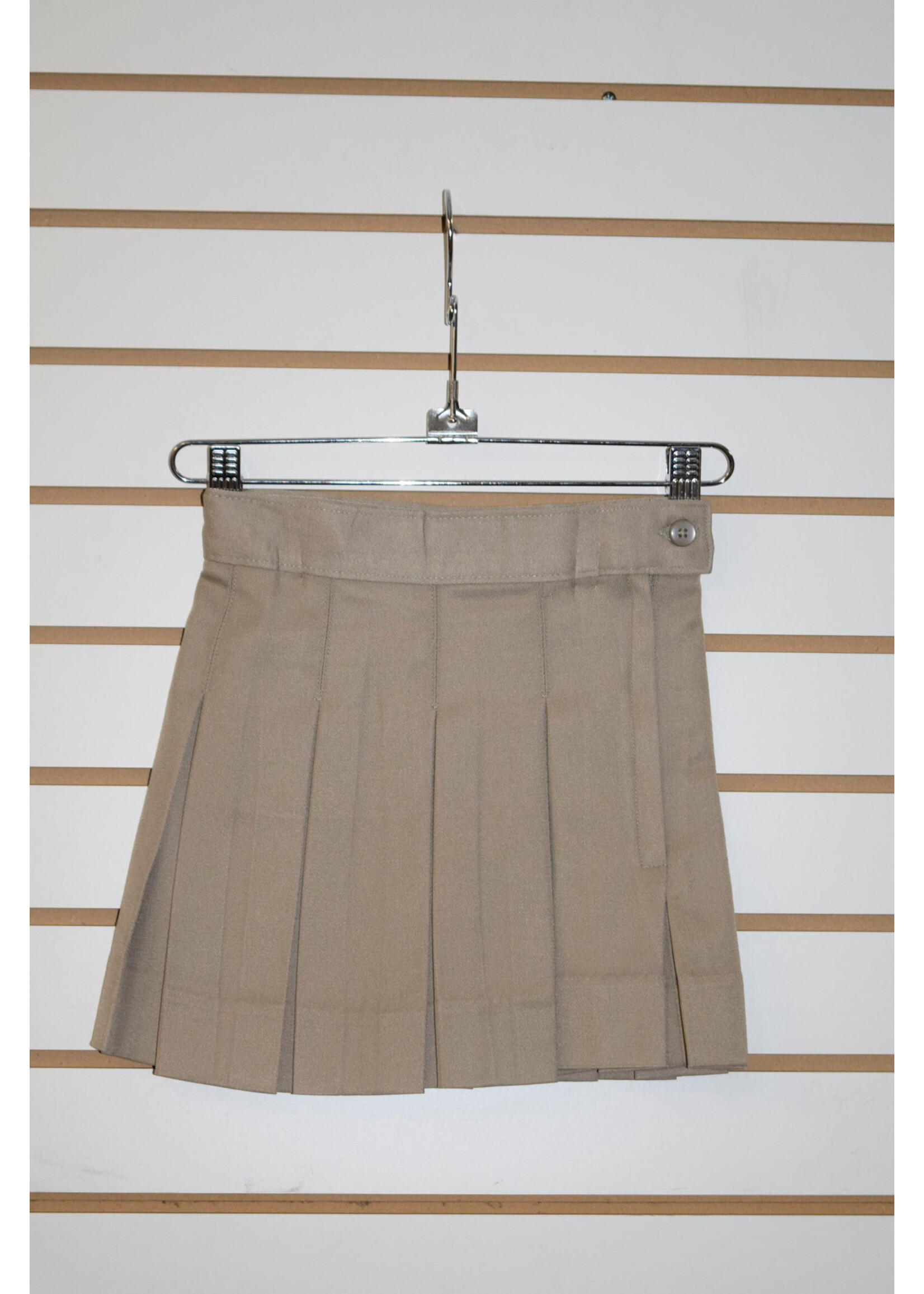 Khaki 10 Pleat Skirt
