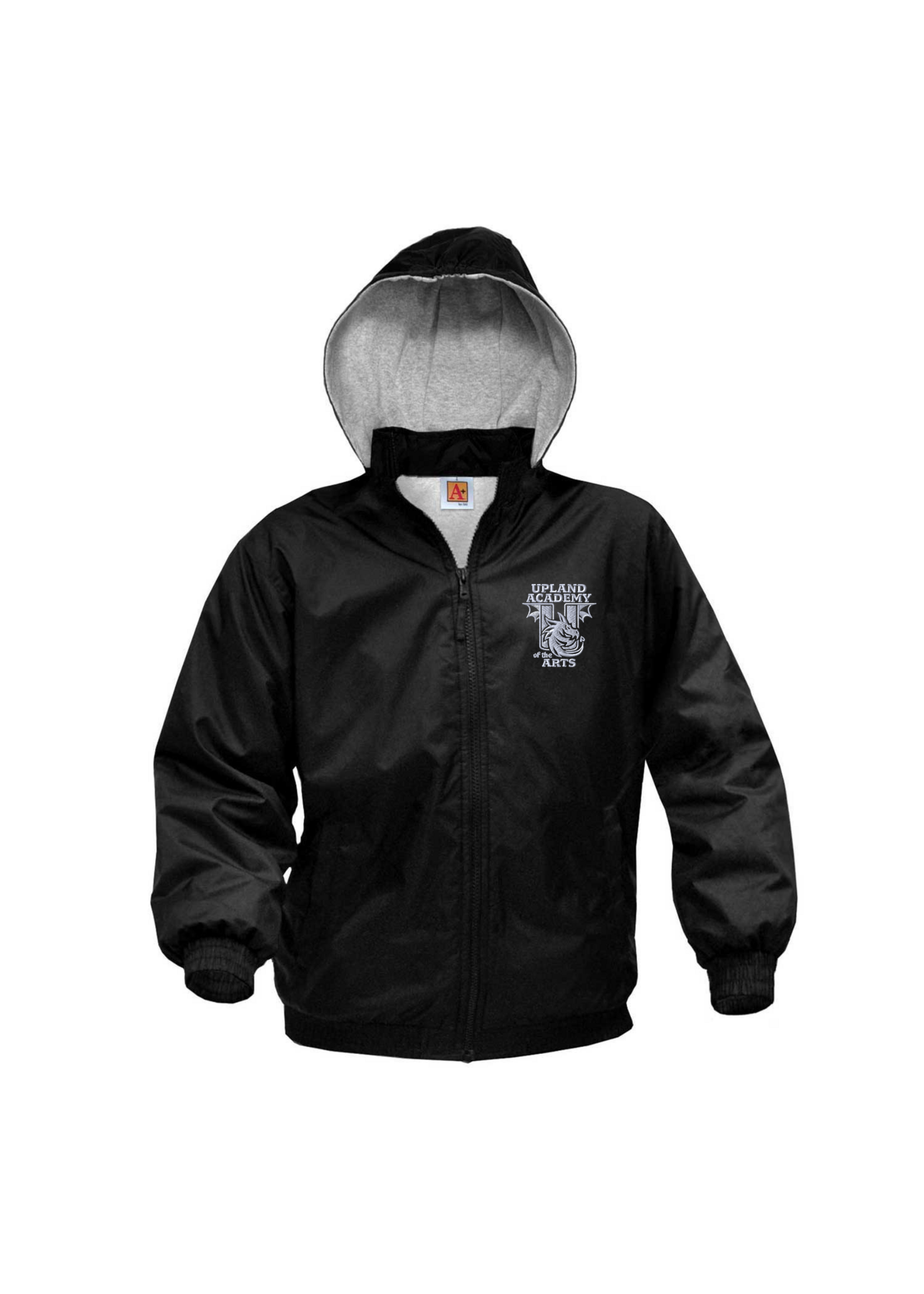 UJH Black Nylon Water Repellent Full Zip Jacket