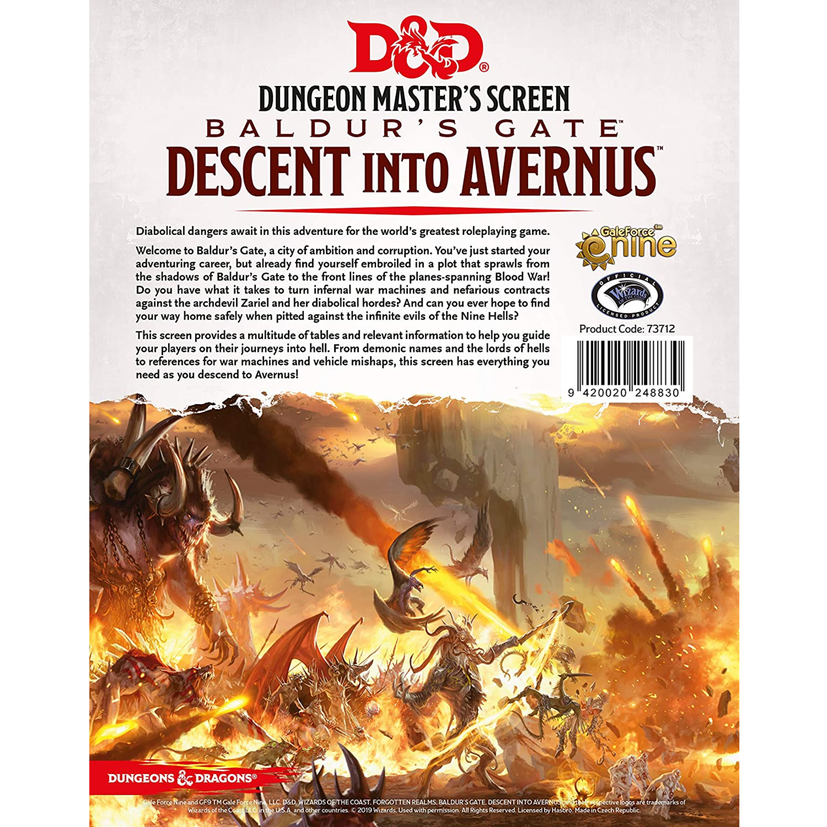Gale Force 9 Dungeons and Dragons DM Screen Descent into Avernus