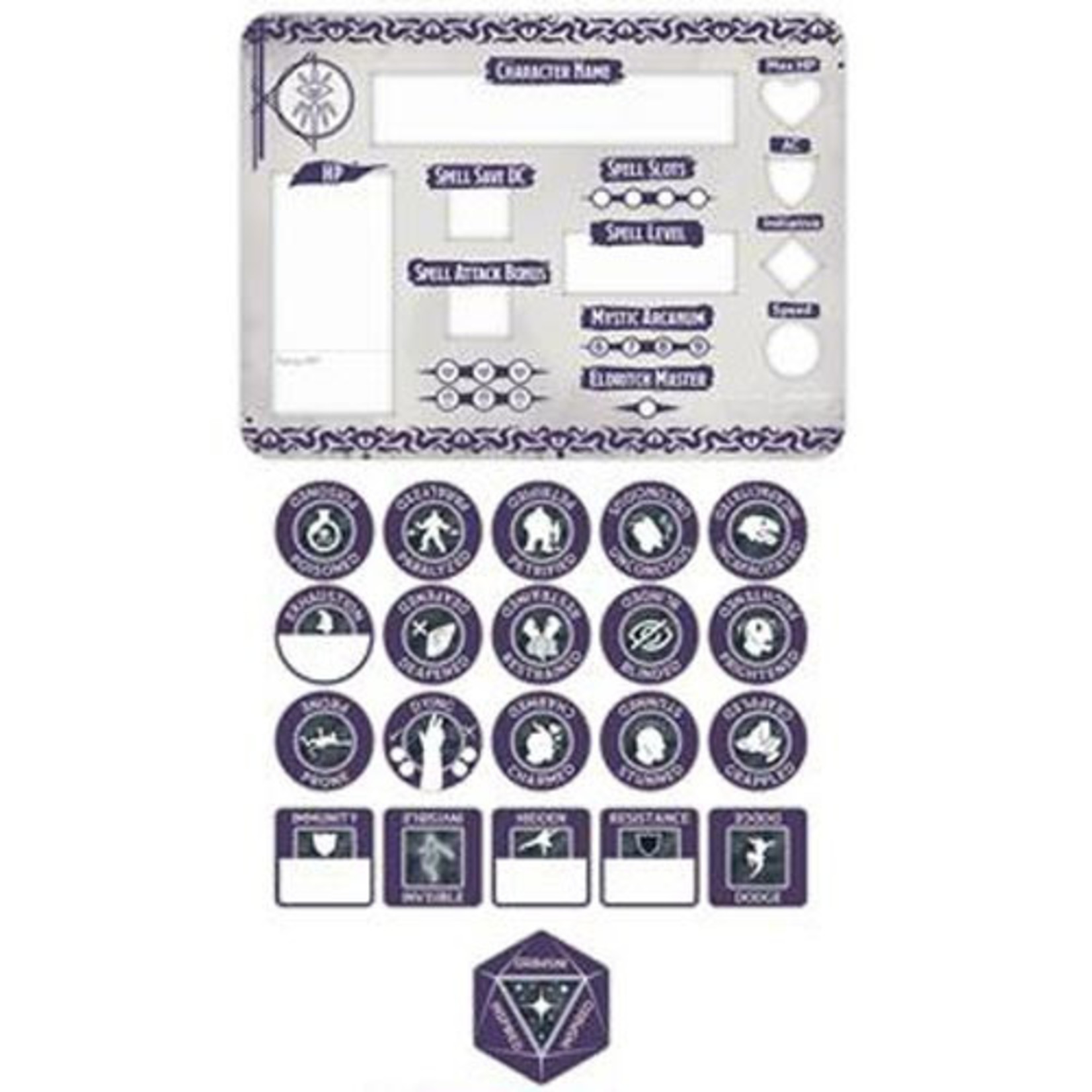 Gale Force 9 Dungeons and Dragons Class Tokens Warlock