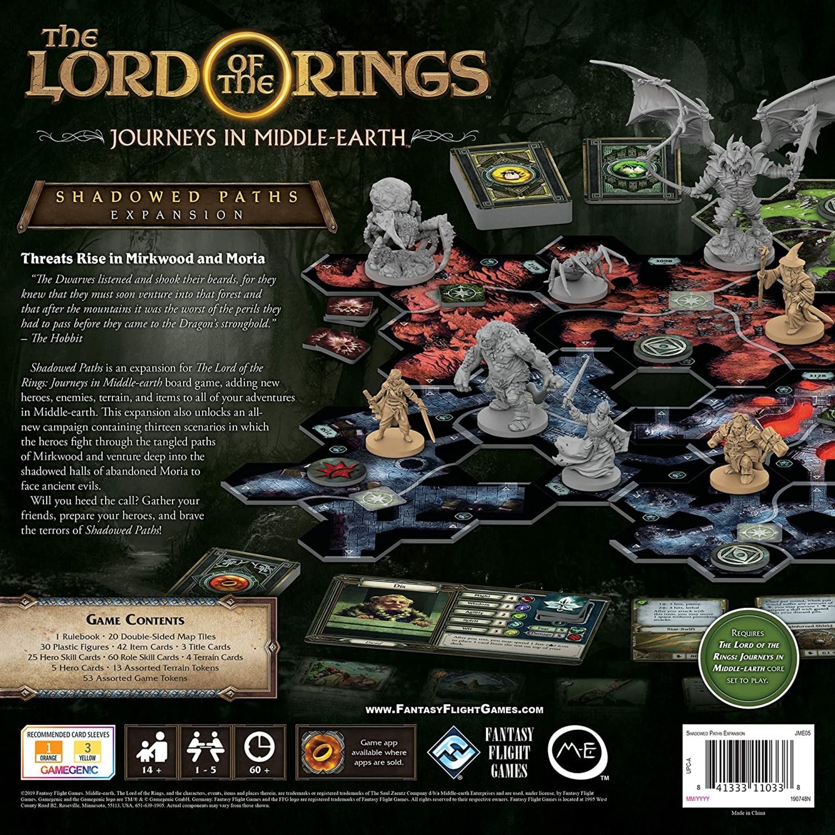 Fantasy Flight Games LOTR Journeys in Middle-Earth Shadowed Paths