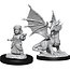 WizKids Dungeons and Dragons Nolzur's Marvelous Minis Silver Dragon Wyrmling and Female Halfling