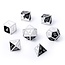 Dice Habit Panda Black / White with Silver Metal Polyhedral 7 die set