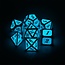 Dice Habit Blue Glow In Dark Metal Polyhedral Set