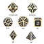 Dice Habit Gray with Gold Metal Polyhedral 7 die set