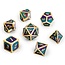 Dice Habit Jester Green / Purple with Gold Metal Polyhedral 7 die set