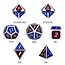 Dice Habit Burgundy and Blue Metal Polyhedral Set