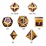 Dice Habit Violas Purple / Yellow with GoldMetal Polyhedral 7 die set