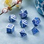 Dice Habit Azure and Silver Metal Polyhedral Set