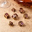 Dice Habit Purple with Gold Metal Polyhedral 7 die set