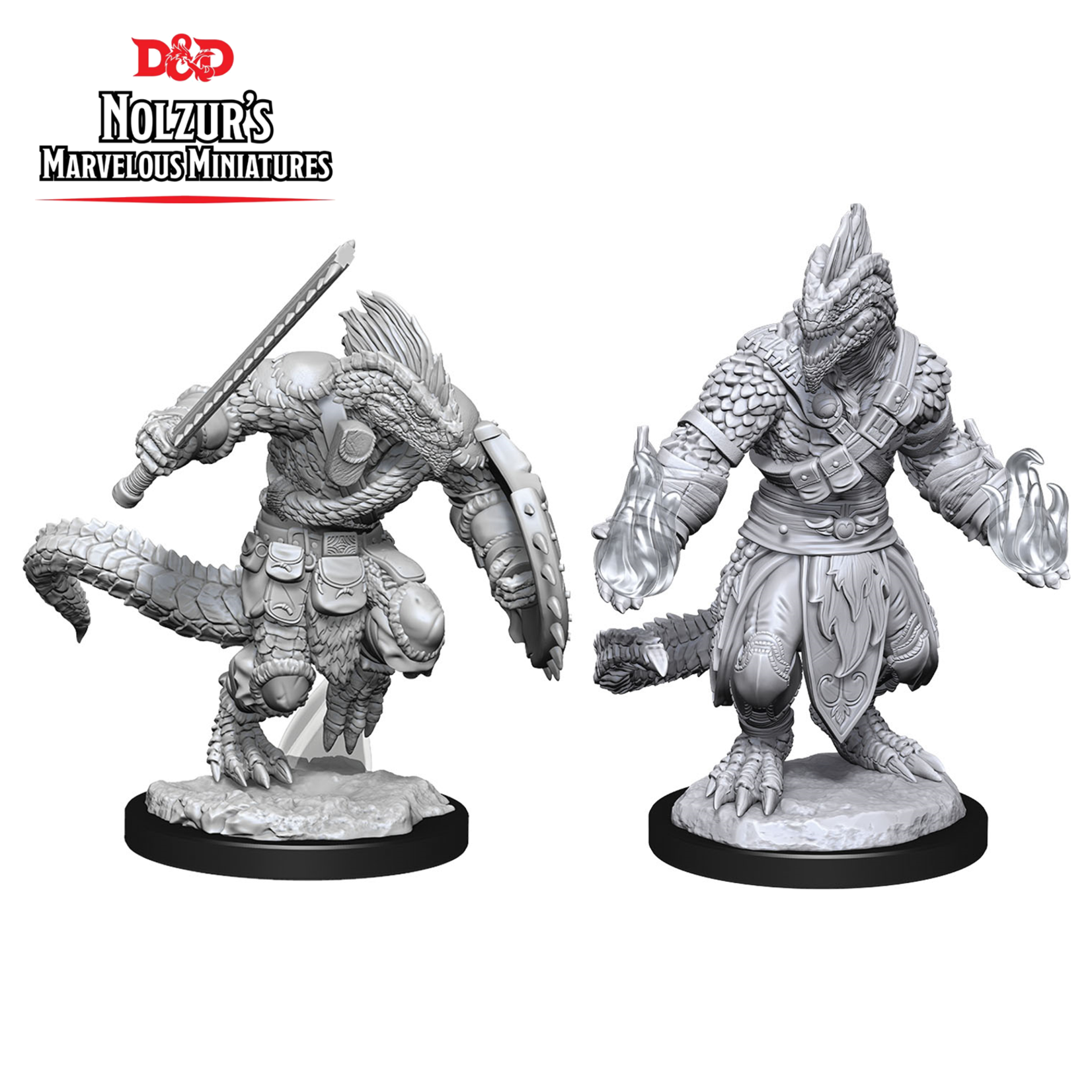 WizKids Dungeons and Dragons Nolzur's Marvelous Minis Lizardfolk Barbarian and Lizardfolk Cleric