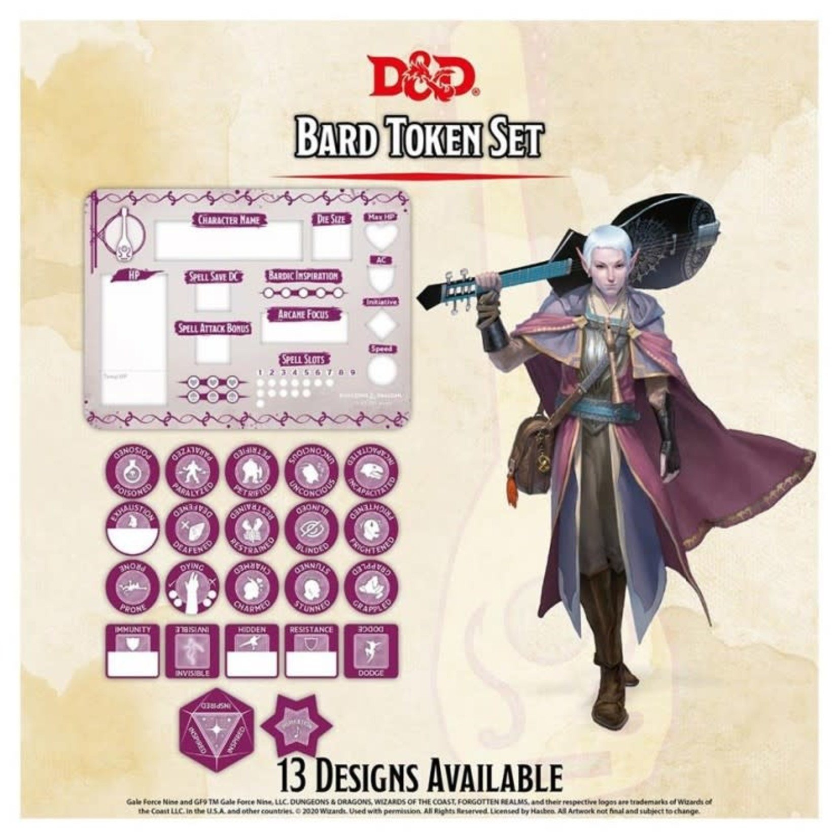 Gale Force 9 Dungeons and Dragons Class Tokens Bard