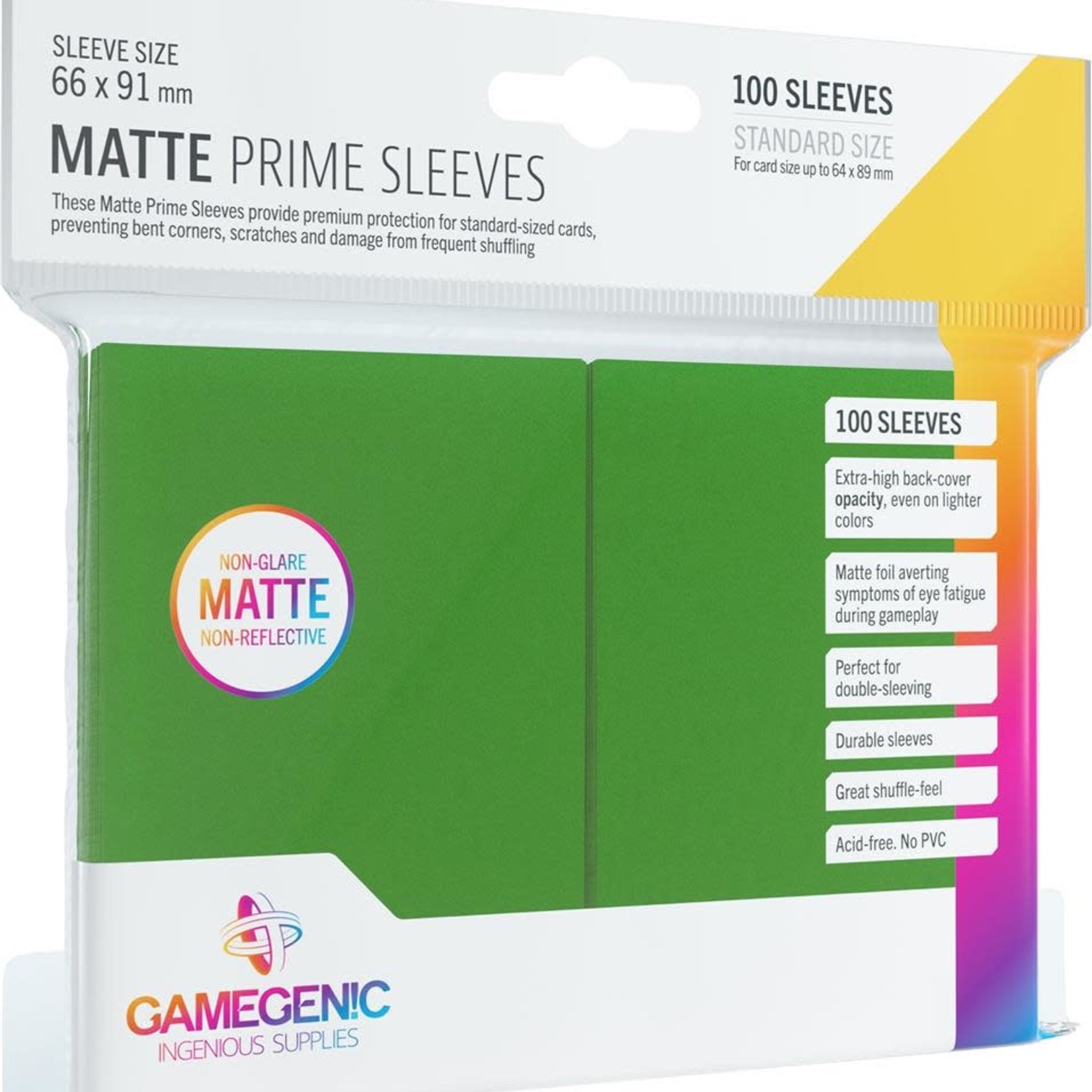Gamegenic GameGenic Matte Prime Sleeves Green 100 ct
