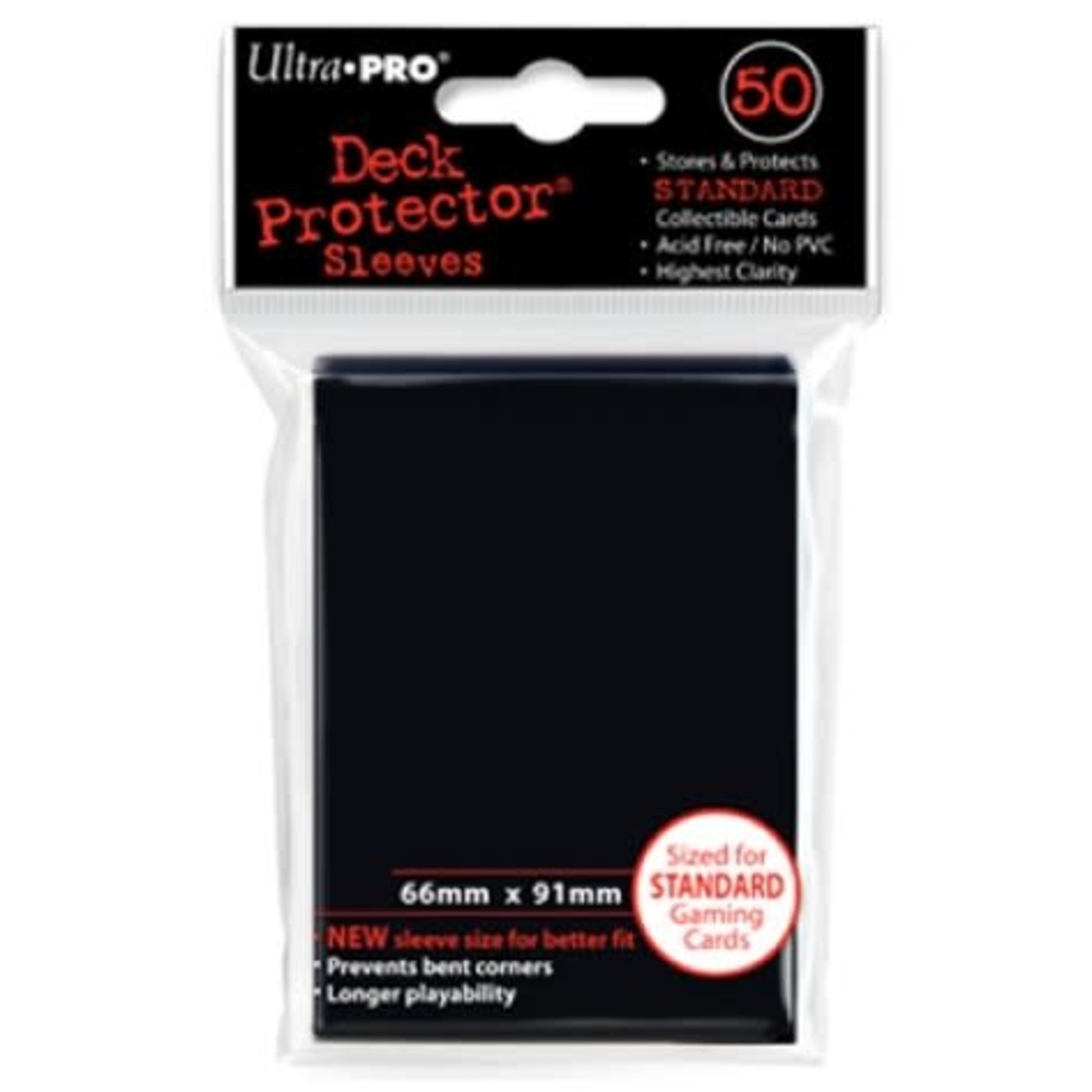 Ultra Pro Ultra Pro Pro-Gloss Standard Deck Protector Sleeves Black 50 ct