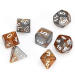 Chessex Chessex Gemini Copper / Steel with White Polyhedral 7 die set