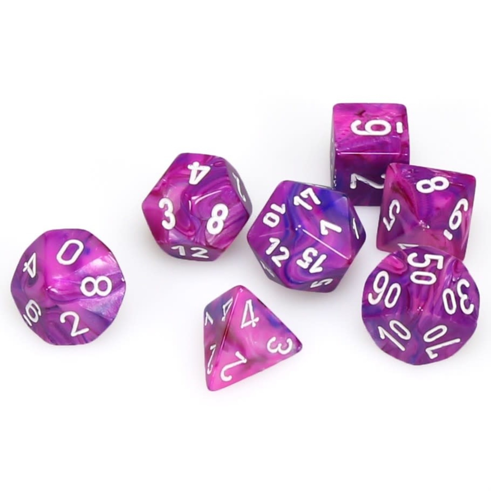 Chessex Chessex Festive Violet with White Polyhedral 7 die set