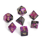 Chessex Chessex Gemini Black / Purple with Gold Polyhedral 7 die set